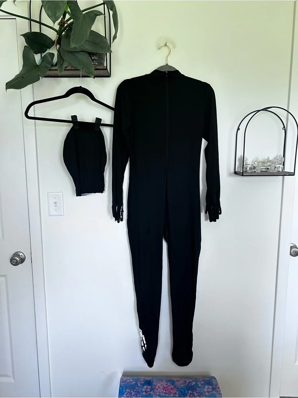 Spooktacular Creations Kids Skelton Halloween Costume Bodysuit & Mask Size XL